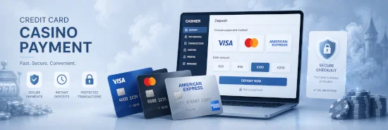 Casino credit card payment and secure checkout screen