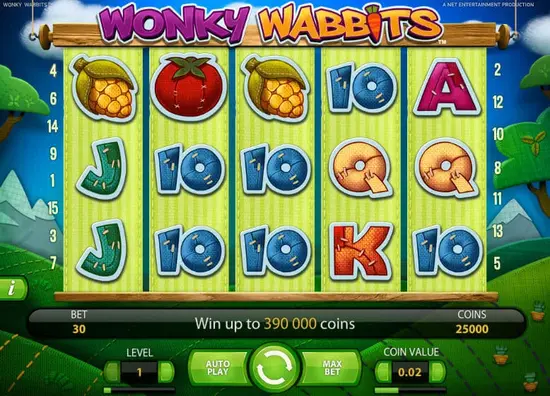 Online slots game interface