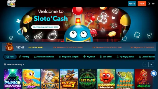 Screenshot of Sloto Cash Casino review